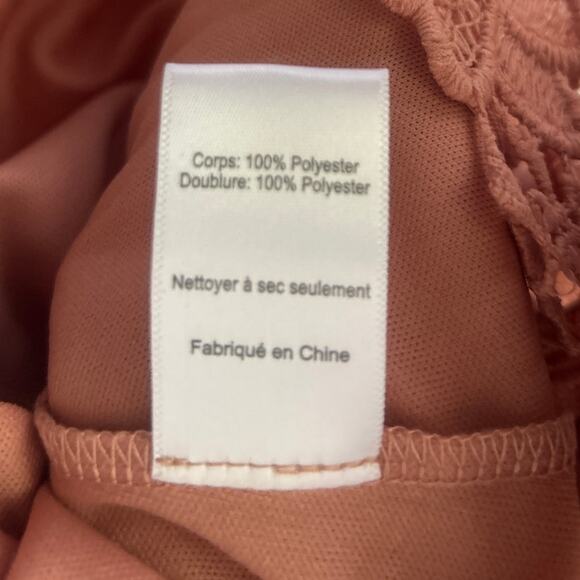 ASTR the LABEL Petal Pink Crochet Lace Sleeveless V Neck/Back Midi Dress L - Picture 6 of 6